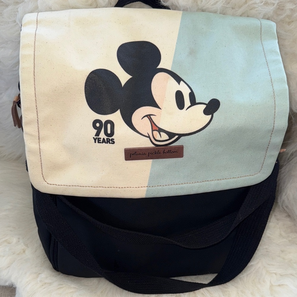 Disney Mickey Mouse 90th Edition Backpack/diaper bag- Cream and Black